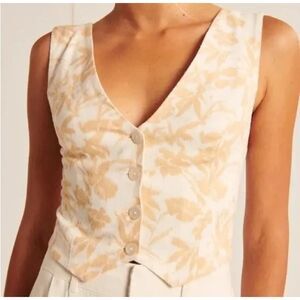 Abercrombie and Fitch Print Linen Vest